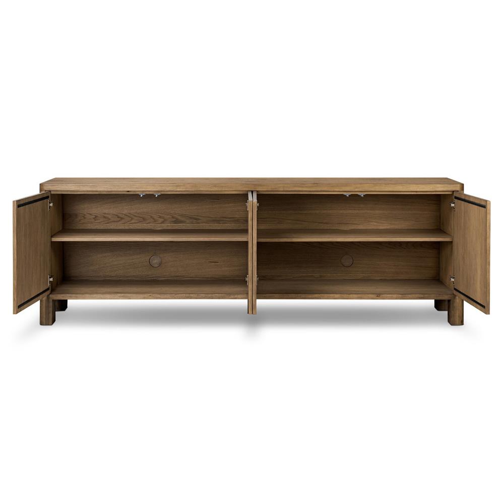 Slade Rustic Lodge Brown Oak Media Cabinet - 94"|