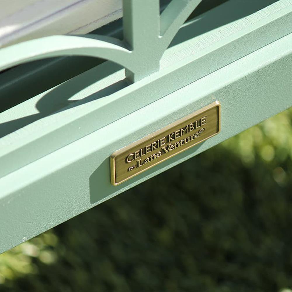 Tracey French Country White Sunbrella Green Aluminum Outdoor Swivel Rocker Chair|