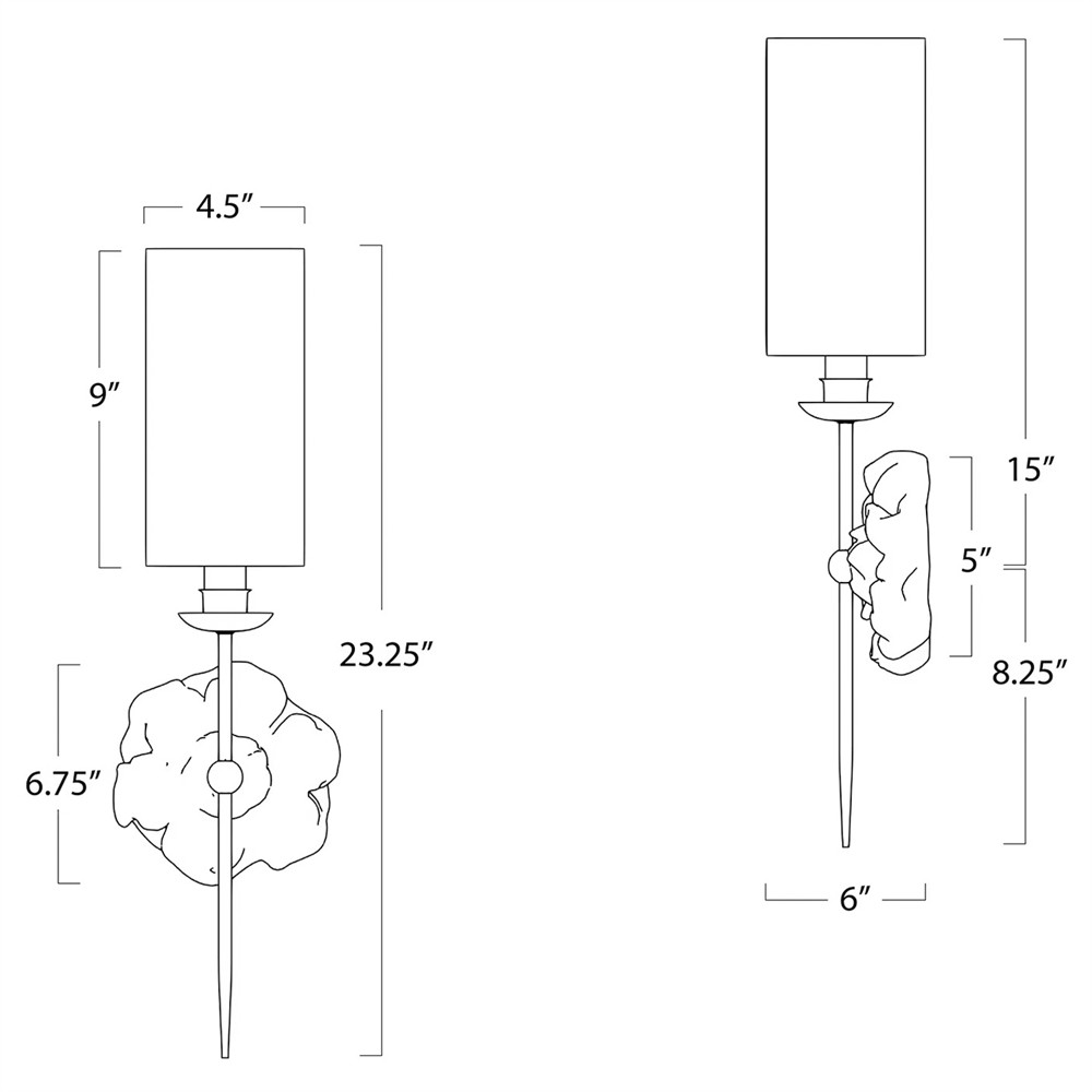 Domonique French Country Antique Gold Wallchiere Single Sconce|