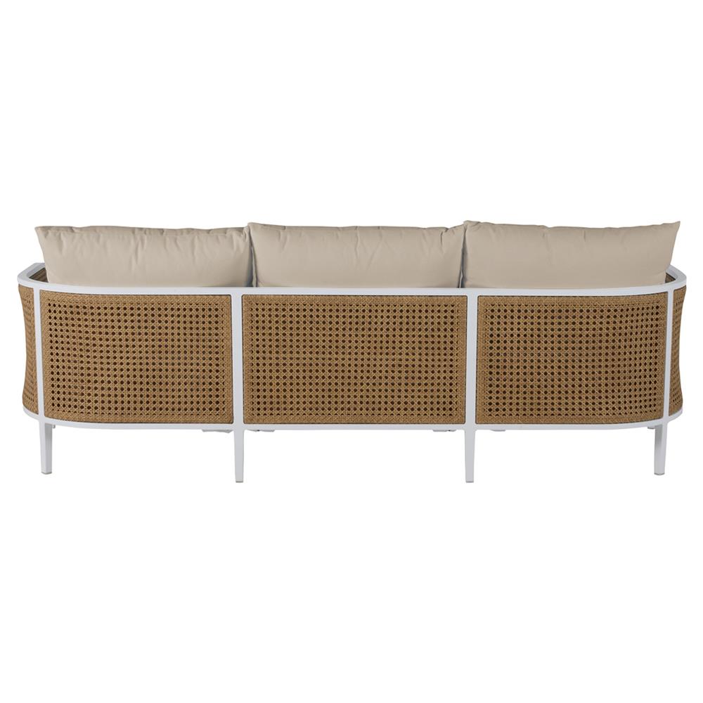 Havana Beige Sunbrella White Aluminum Outdoor Sofa - 86"|