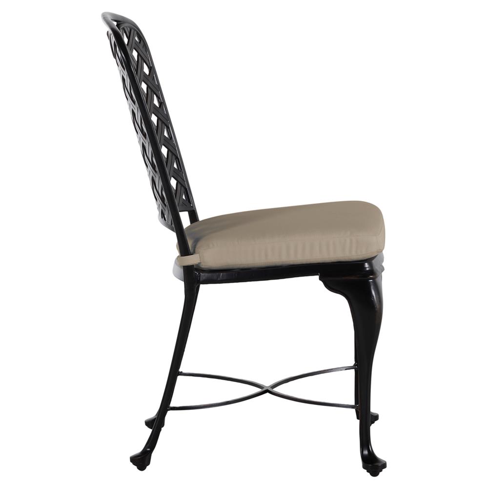 Provance Beige Sunbrella Ancient Earth Black Outdoor Dining Chair|
