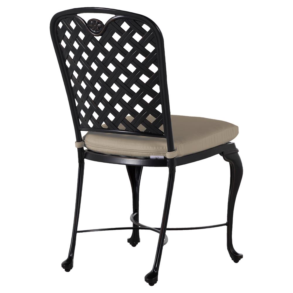 Provance Beige Sunbrella Ancient Earth Black Outdoor Dining Chair|