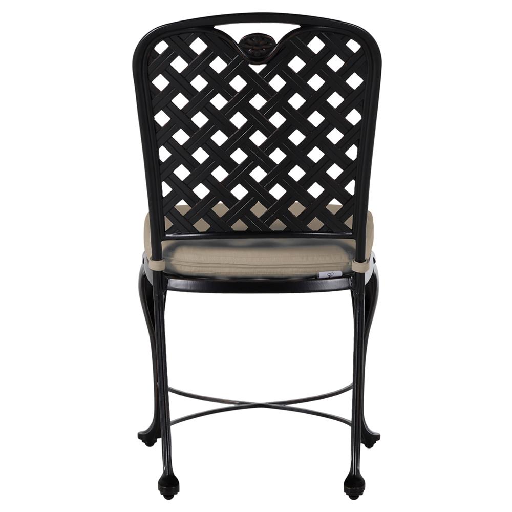 Provance Beige Sunbrella Ancient Earth Black Outdoor Dining Chair|