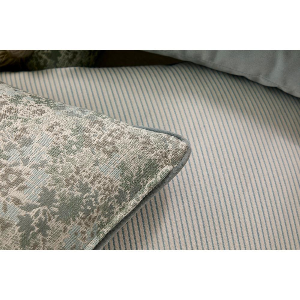 Presley Coastal Light Blue Pinstripe Indoor Outdoor Throw Pillow - 20x20|