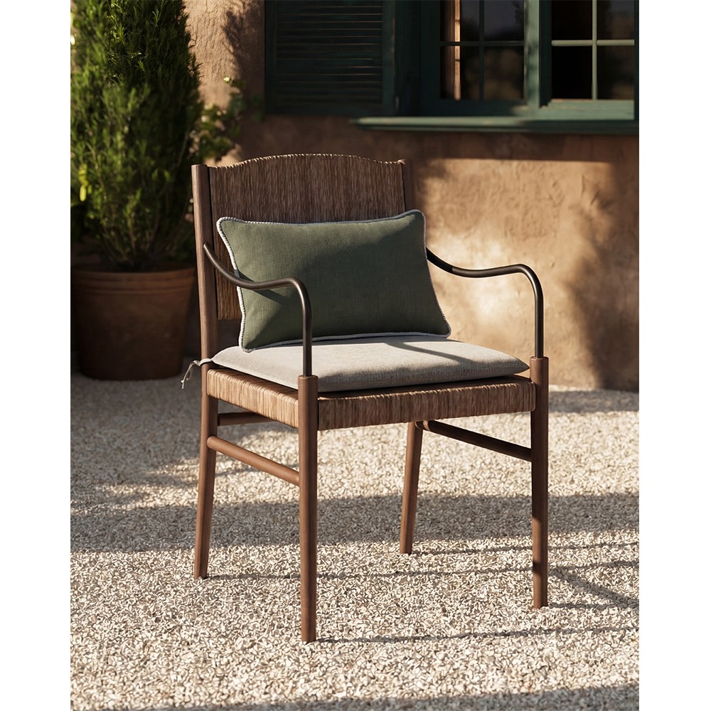 Averie Modern Classic Green Indoor Outdoor Lumbar Pillow - 14x24|