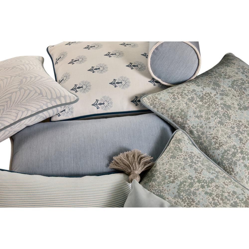 Darcy French Country Light Blue Floral Indoor Outdoor Lumbar Pillow - 14x24|