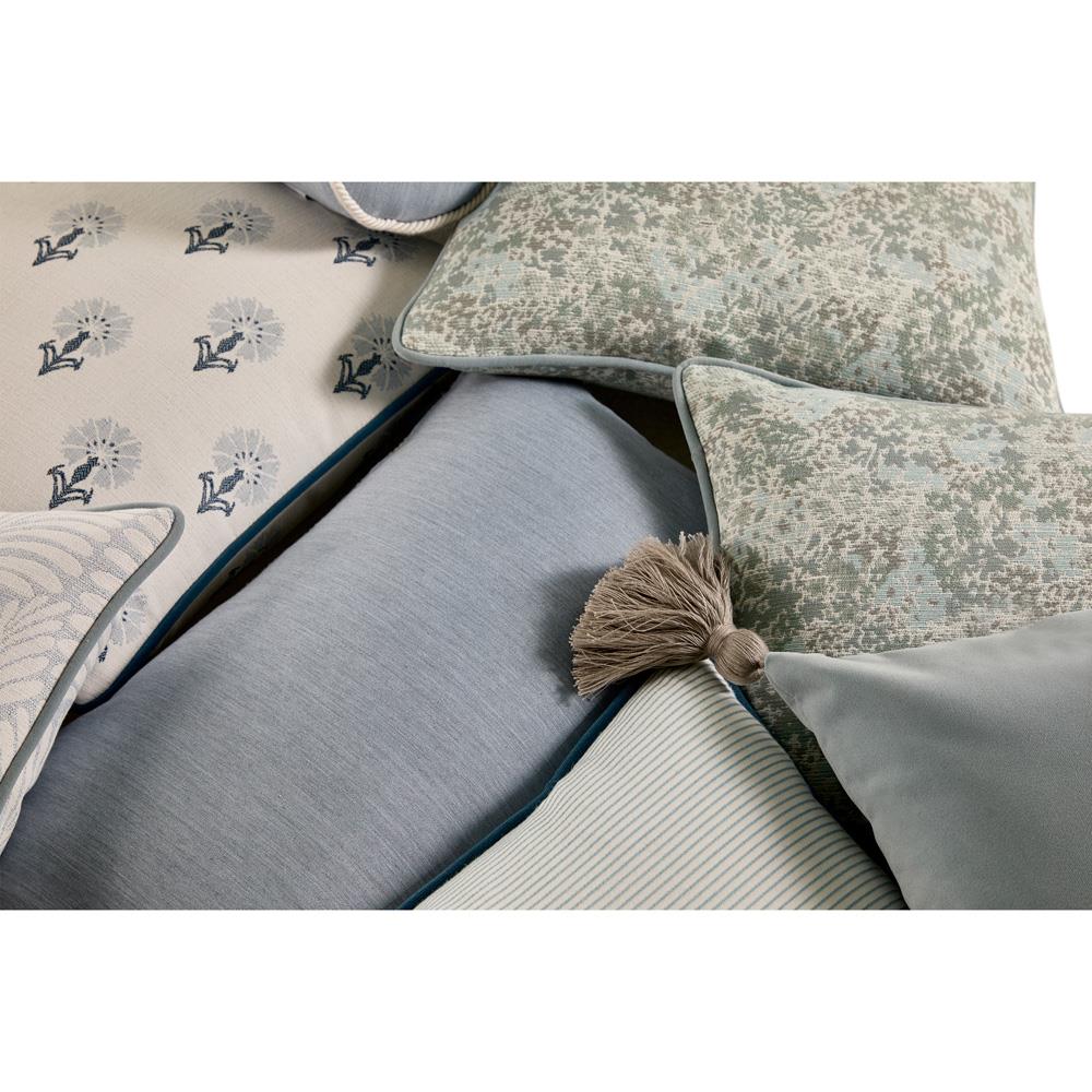 Darcy French Country Light Blue Floral Indoor Outdoor Throw Pillow - 20x20|