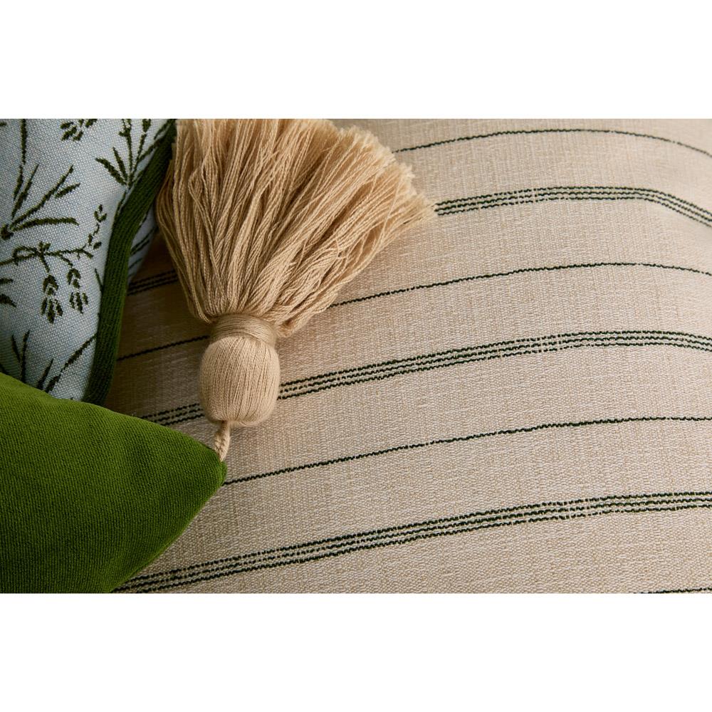 Jules Modern Green Velvet Indoor Outdoor Tassel Throw Pillow - 20x20|