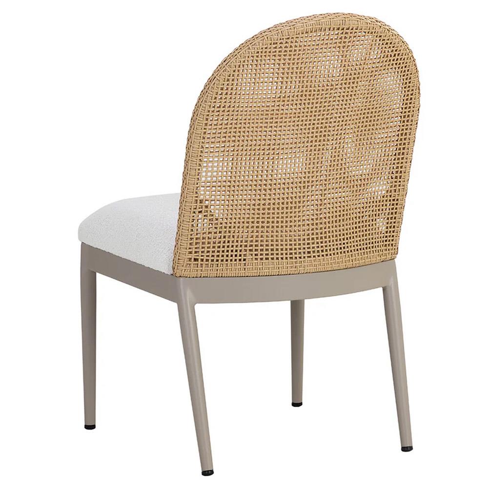 Marwa Cream Boucle Natural Wicker Dining Side Chair - Set of 2|