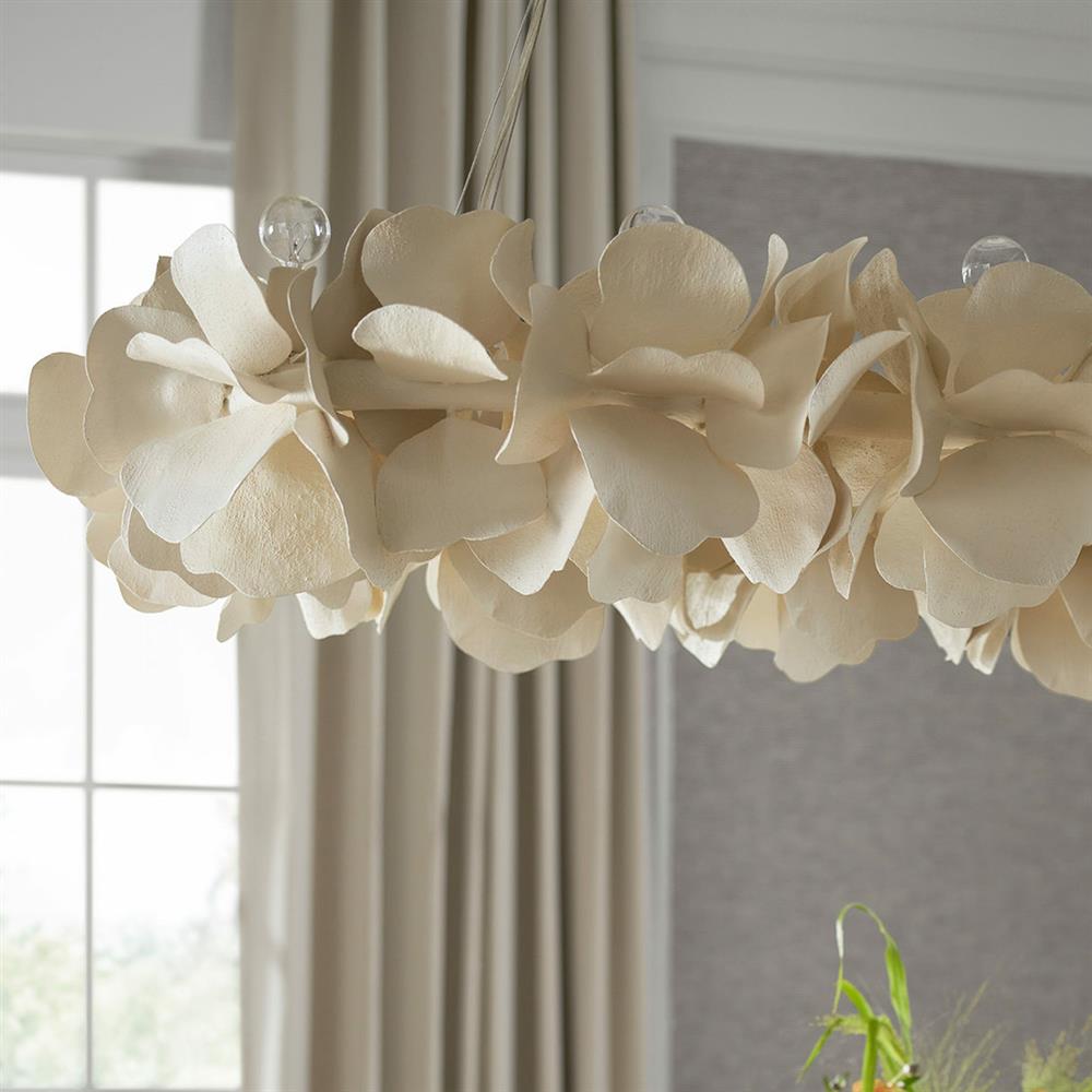 Palecek Virginia Coastal Beach White Fiberglass Floral Oval