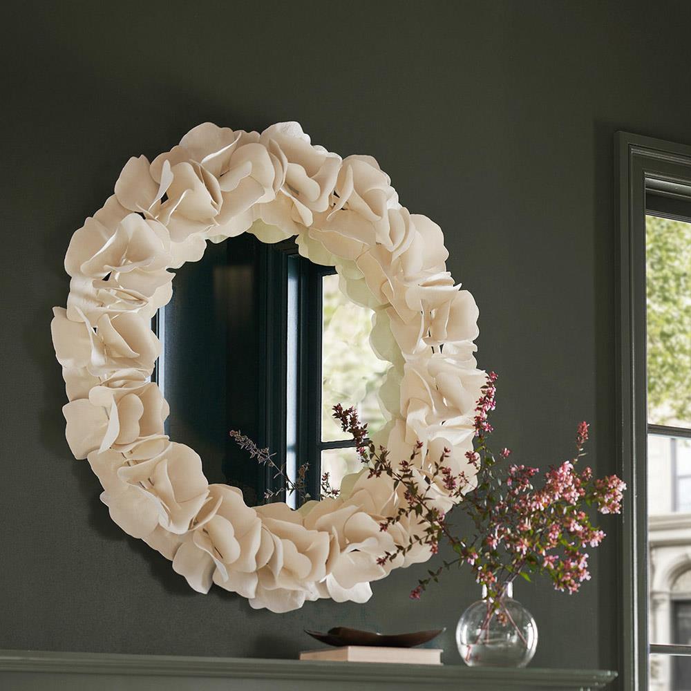 Palecek Virginia Coastal Beach White Fiberglass Floral Round Wall