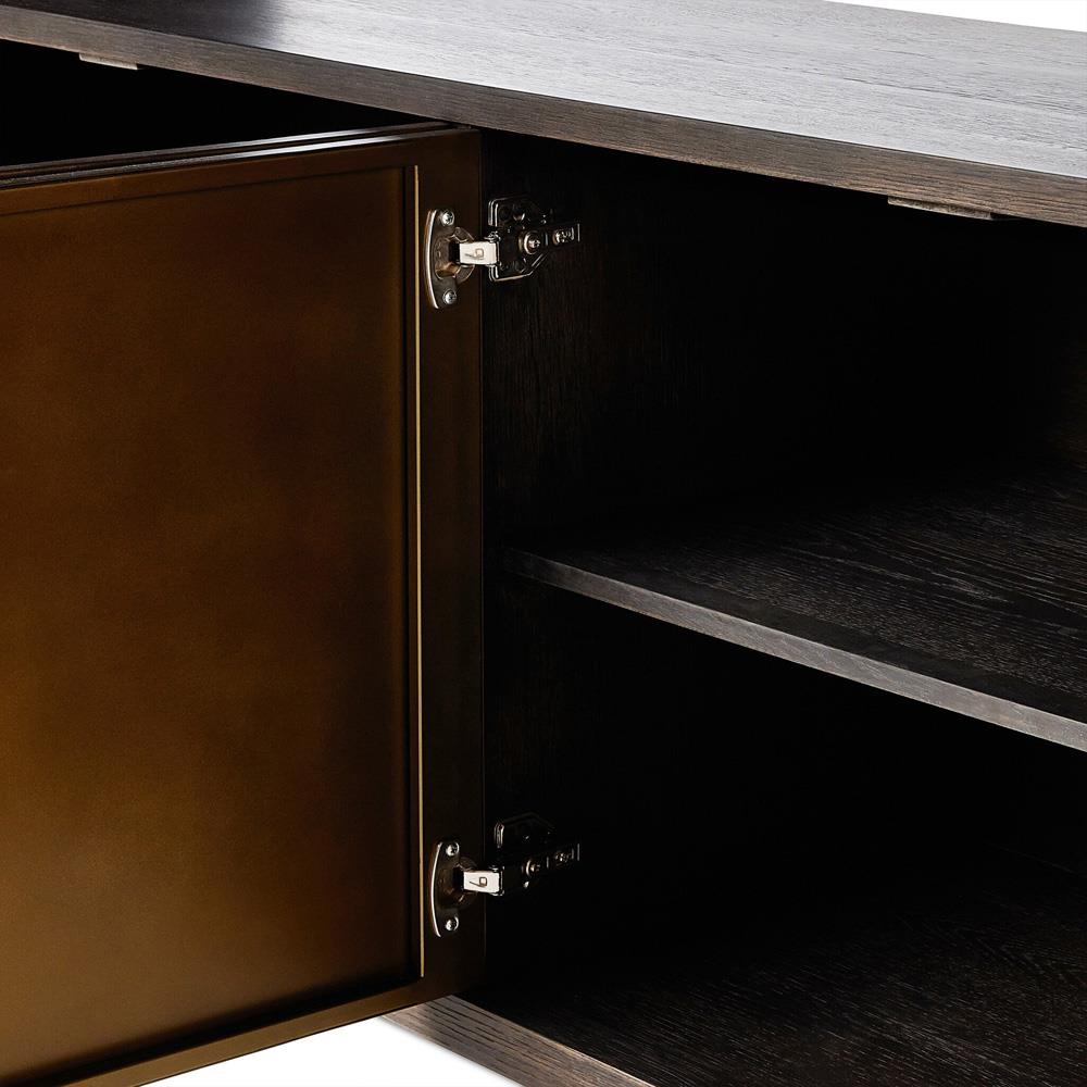 Marcella Rustic Lodge Distressed Iron Brown Oak Wood Bookcase|