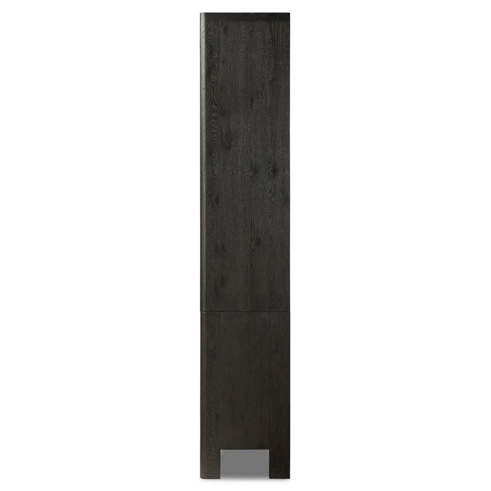 Slade Rustic Lodge Black Oak Wood Wide Bookcase|