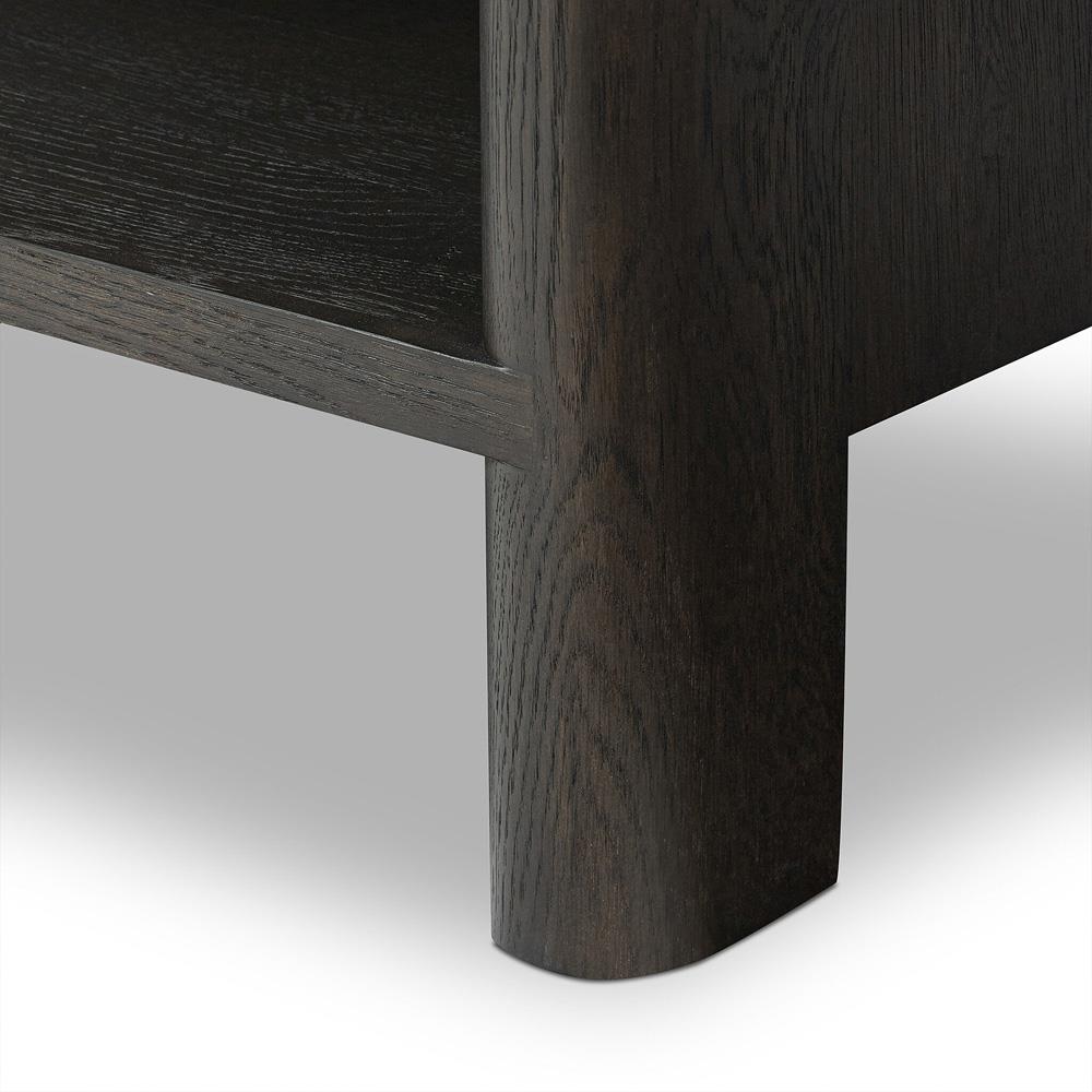 Slade Rustic Lodge Black Oak Wood Wide Bookcase|