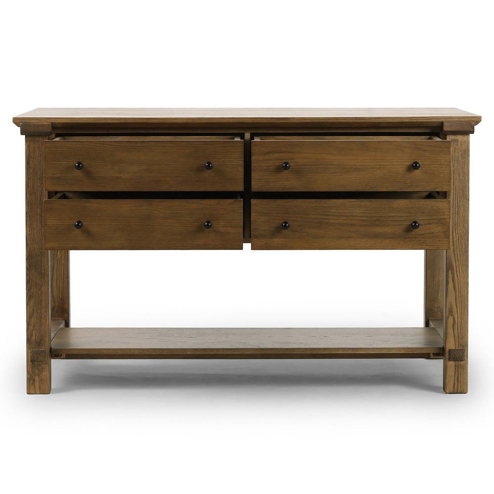 Gavin Rustic Brown Oak Rectangular Kitchen Island - 60"|