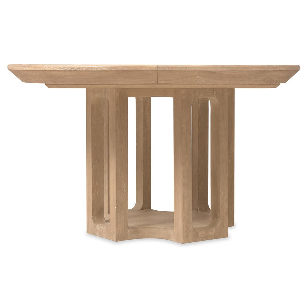 Xavier Modern Classic Brown Oak Round Extendable Dining Table - 54-72"|