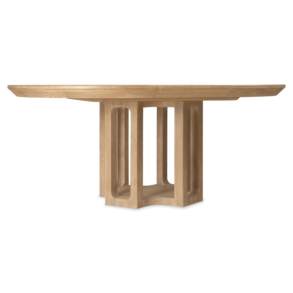 Xavier Modern Classic Brown Oak Round Extendable Dining Table - 54-72"|