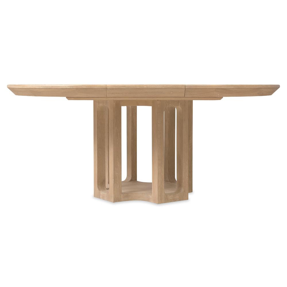 Xavier Modern Classic Brown Oak Round Extendable Dining Table - 54-72"|