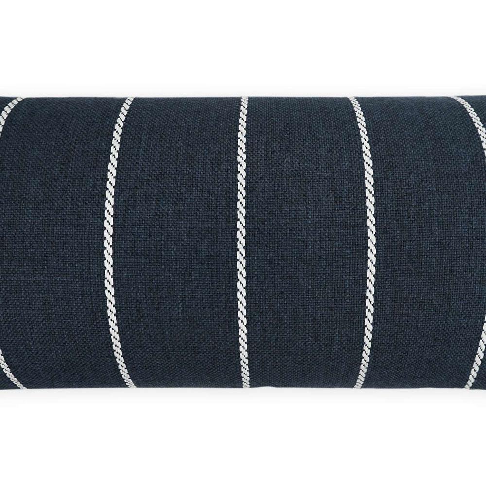 Emily Modern Indigo Striped Indoor Outdoor Lumbar Pillow - 12x24|