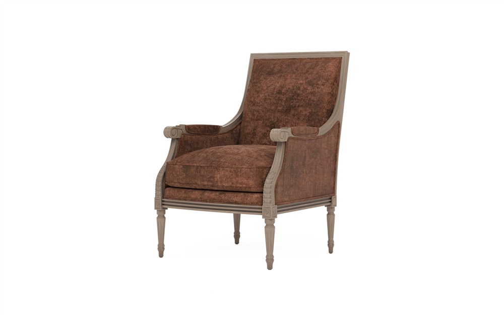 Juliette Sienna Velvet Driftwood Bergere Chair|