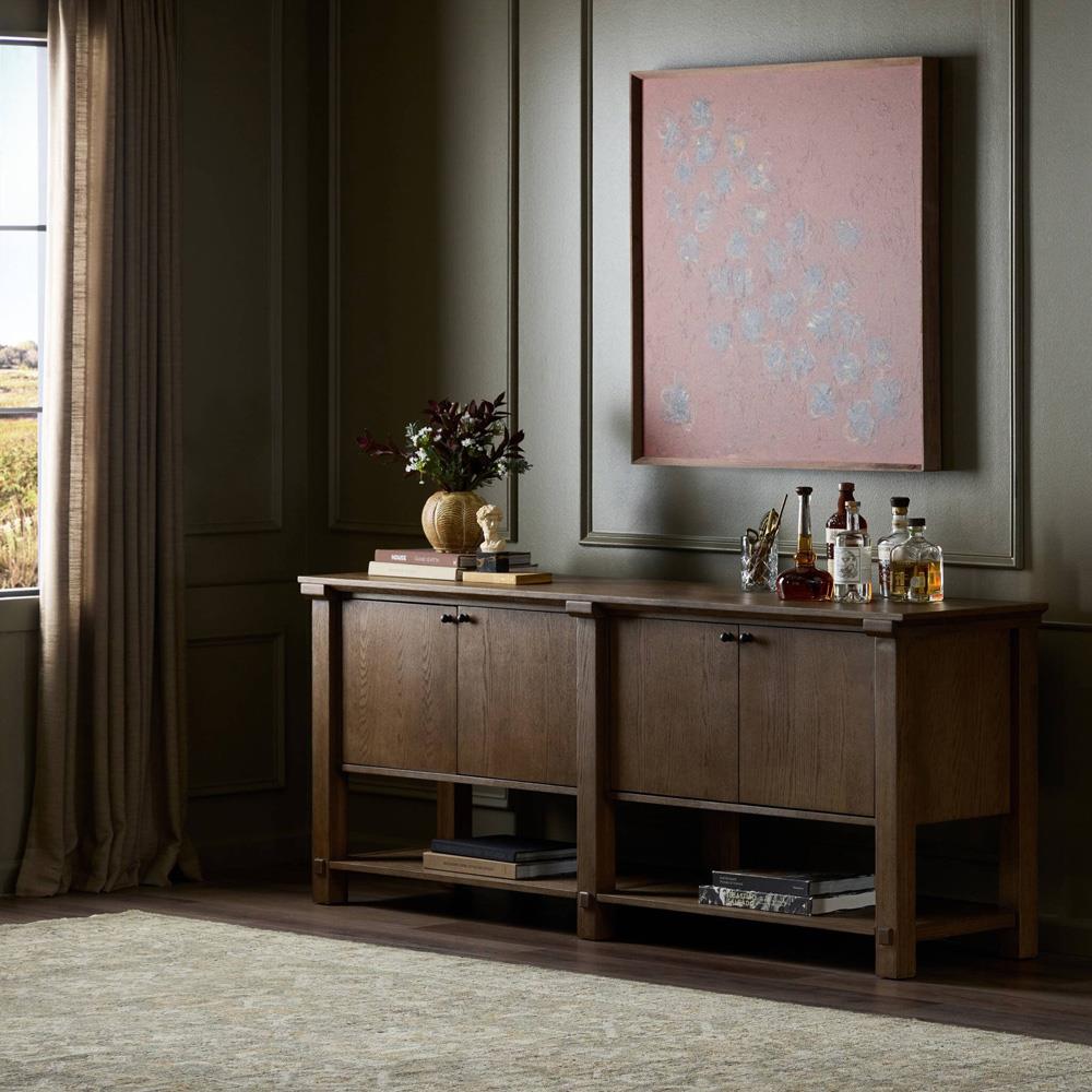 Gavin Rustic Lodge Tan Oak Rectangular Sideboard|