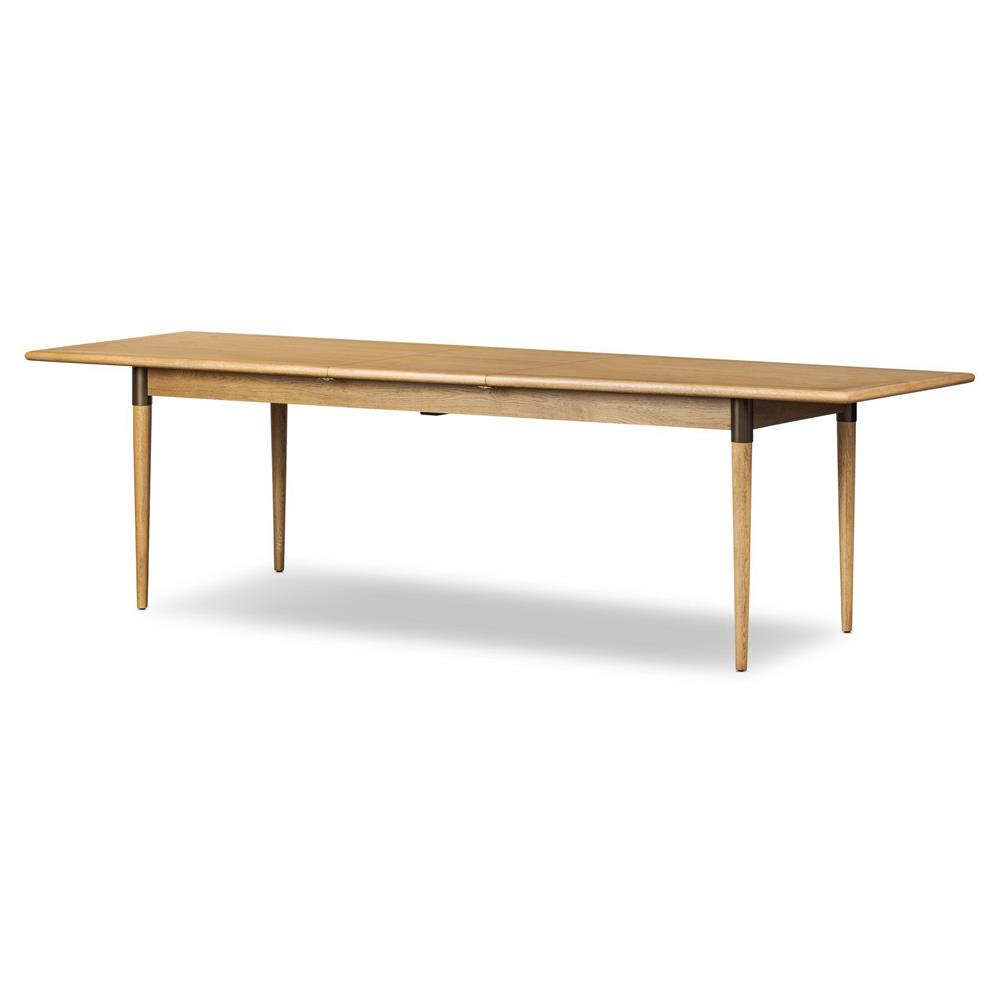 Hayden Modern Brown Oak Wood Rectangular Extendable Dining Table - 84-104"|