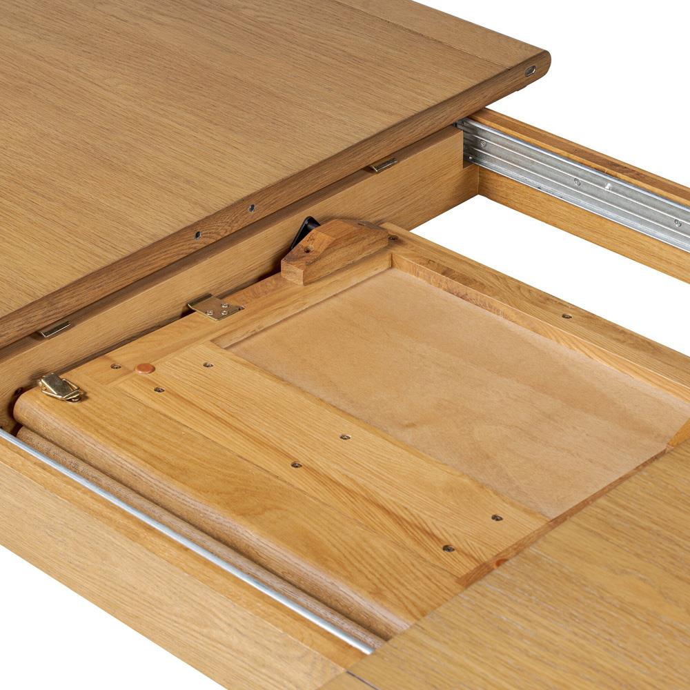 Hayden Modern Brown Oak Wood Rectangular Extendable Dining Table - 84-104"|