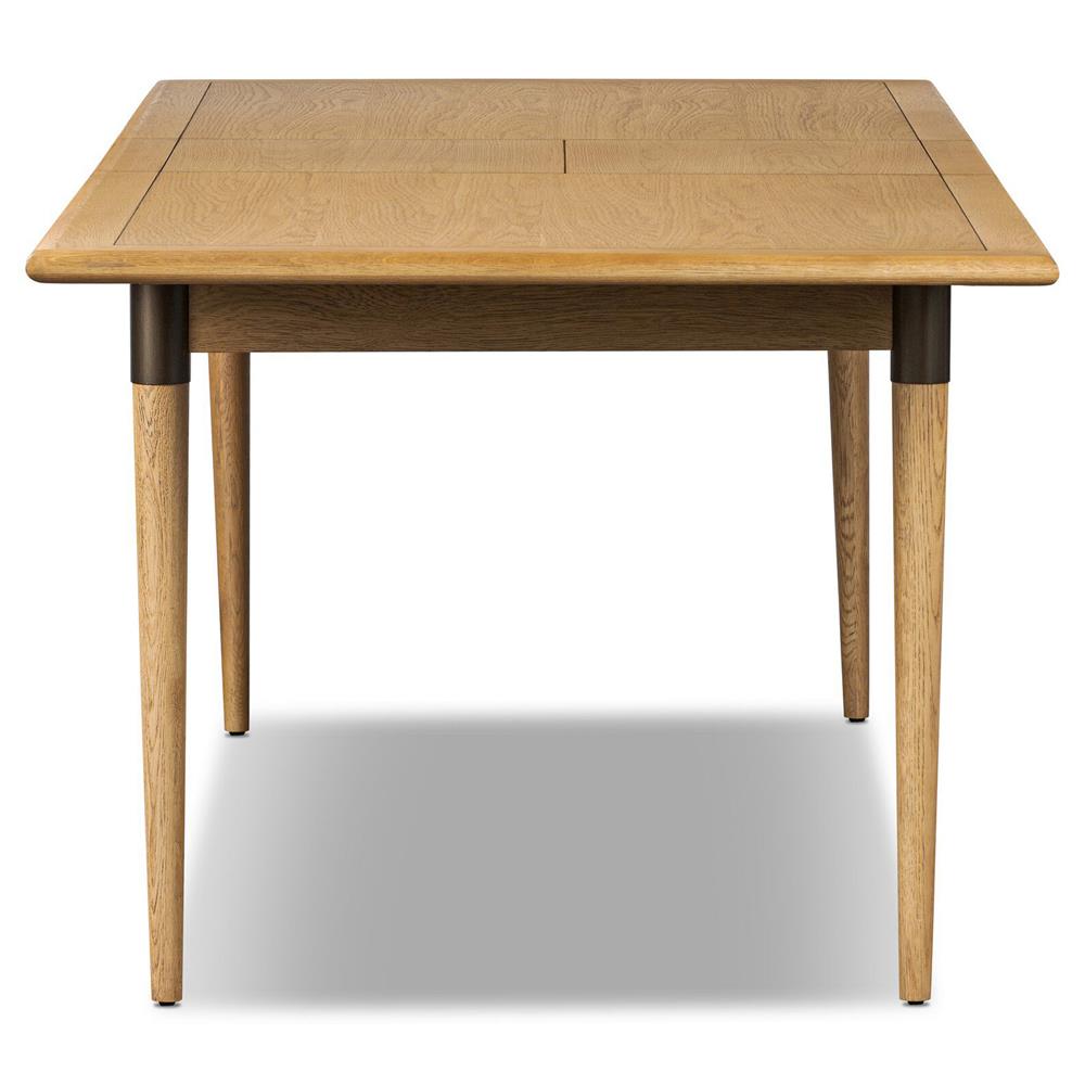 Hayden Modern Brown Oak Wood Rectangular Extendable Dining Table - 84-104"|