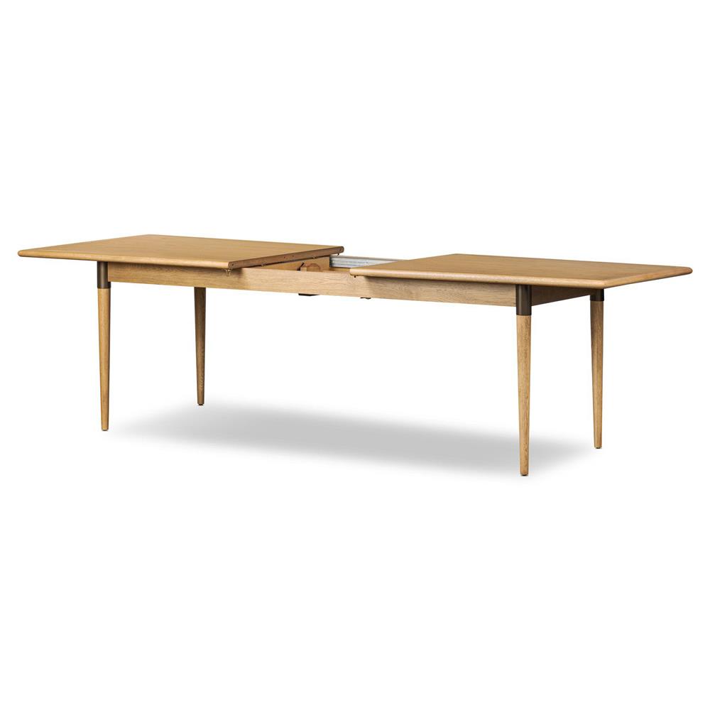 Hayden Modern Brown Oak Wood Rectangular Extendable Dining Table - 84-104"|