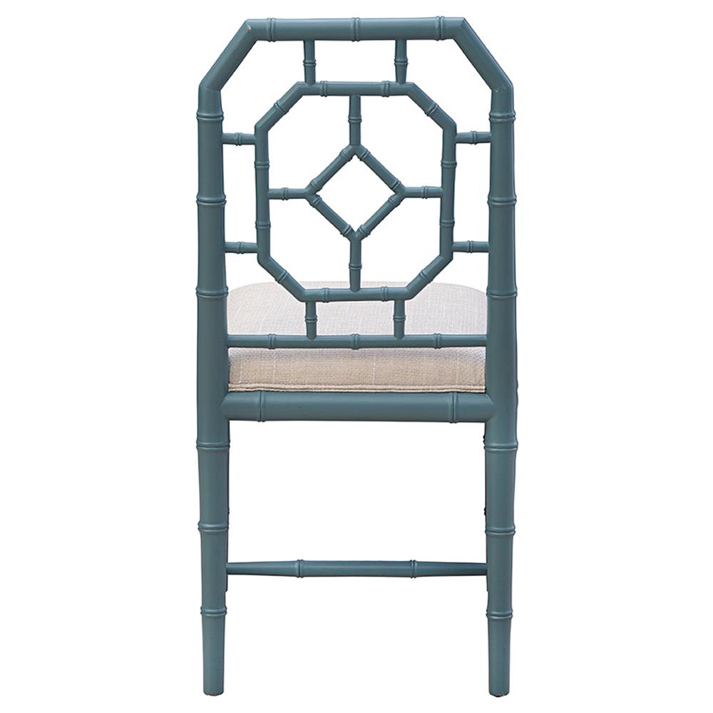Dalma Coastal Cream Performance Light Blue Wood Dining Chair|