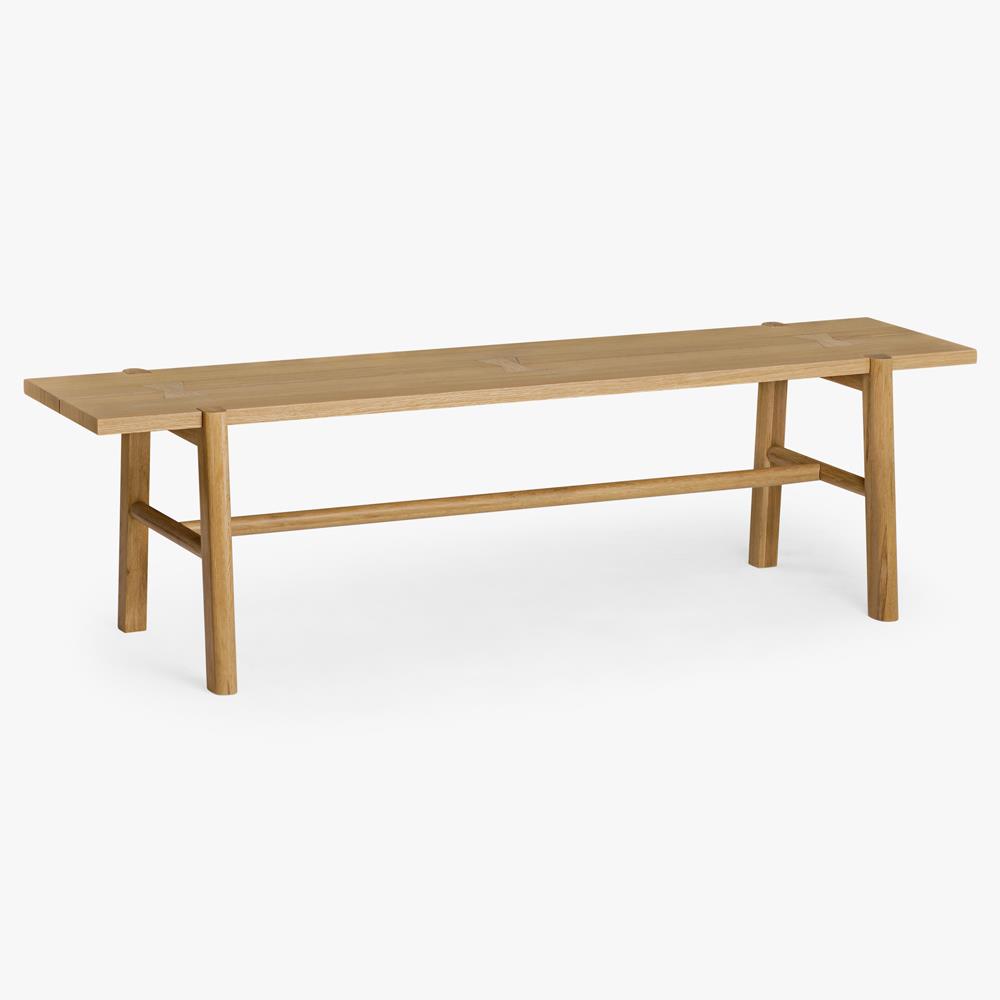 Aviva Coastal Beach Oak Wood Dining Bench|