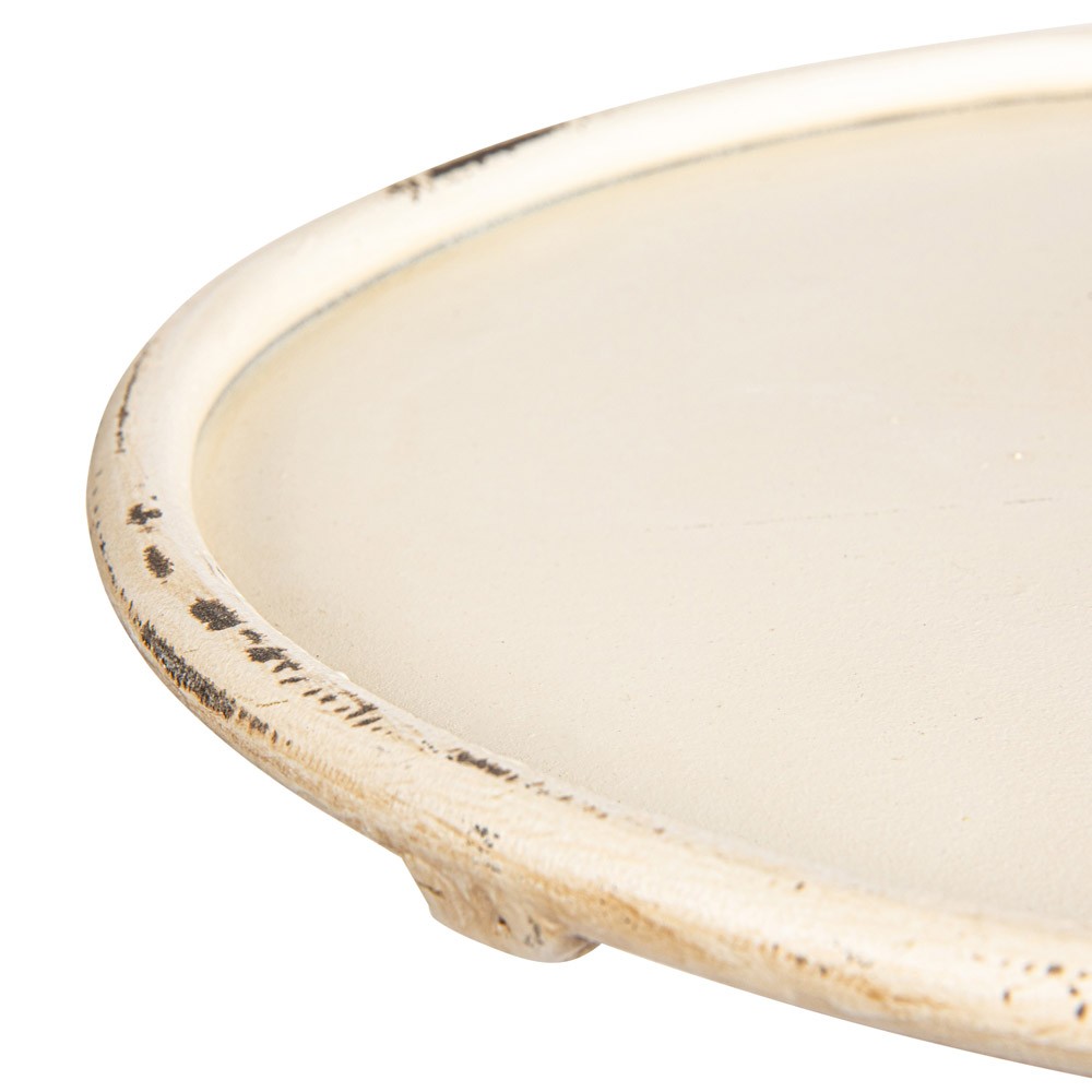 Felix French Country Antique White Iron Round Drink Table|