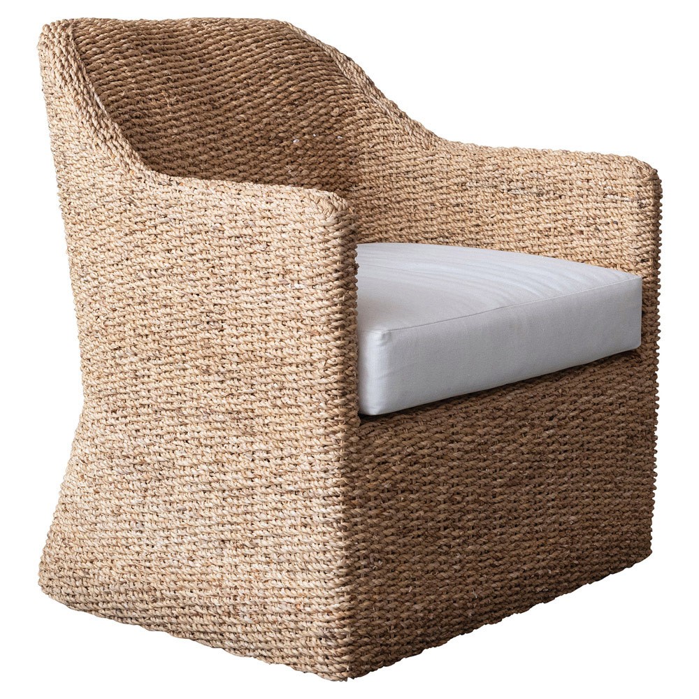 椅子 katharine-typhoon824 Enzo Coastal Beach Woven Water Hyacinth Arm Chair | Kathy Kuo Home