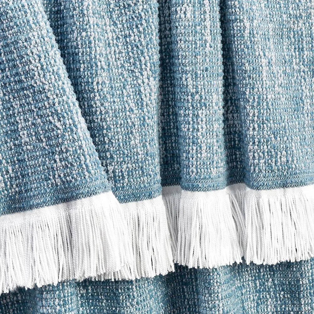 Haleigh Blue Crosshatch Textured Indoor / Outdoor Throw Blanket|
