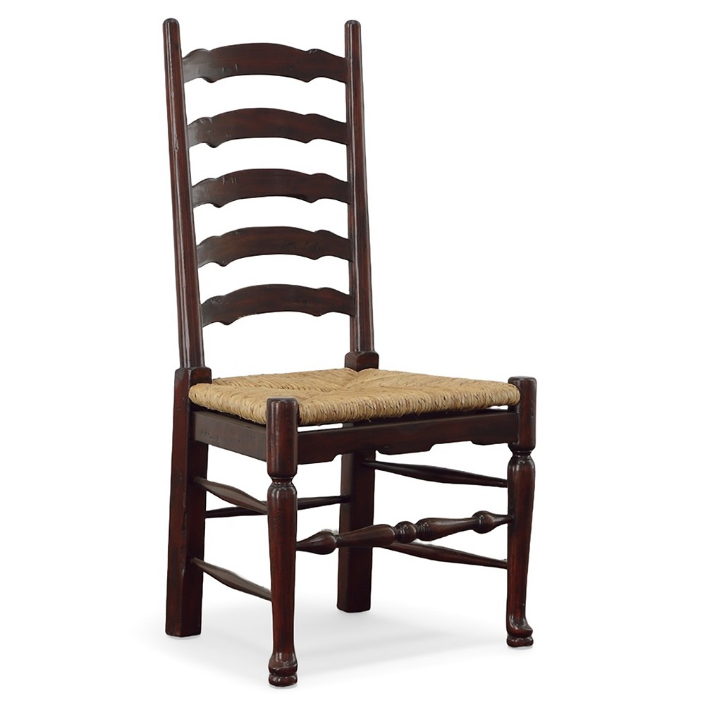 Ezra Updated Traditional Brown Wood Woven Dining Side Chair|