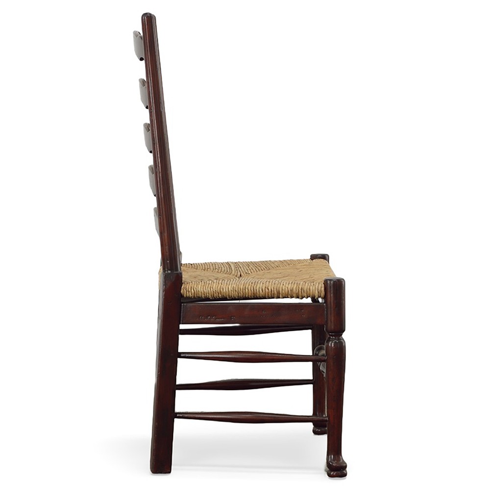 Ezra Updated Traditional Brown Wood Woven Dining Side Chair|