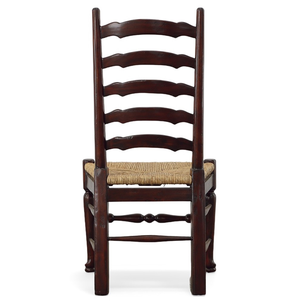 Ezra Updated Traditional Brown Wood Woven Dining Side Chair|