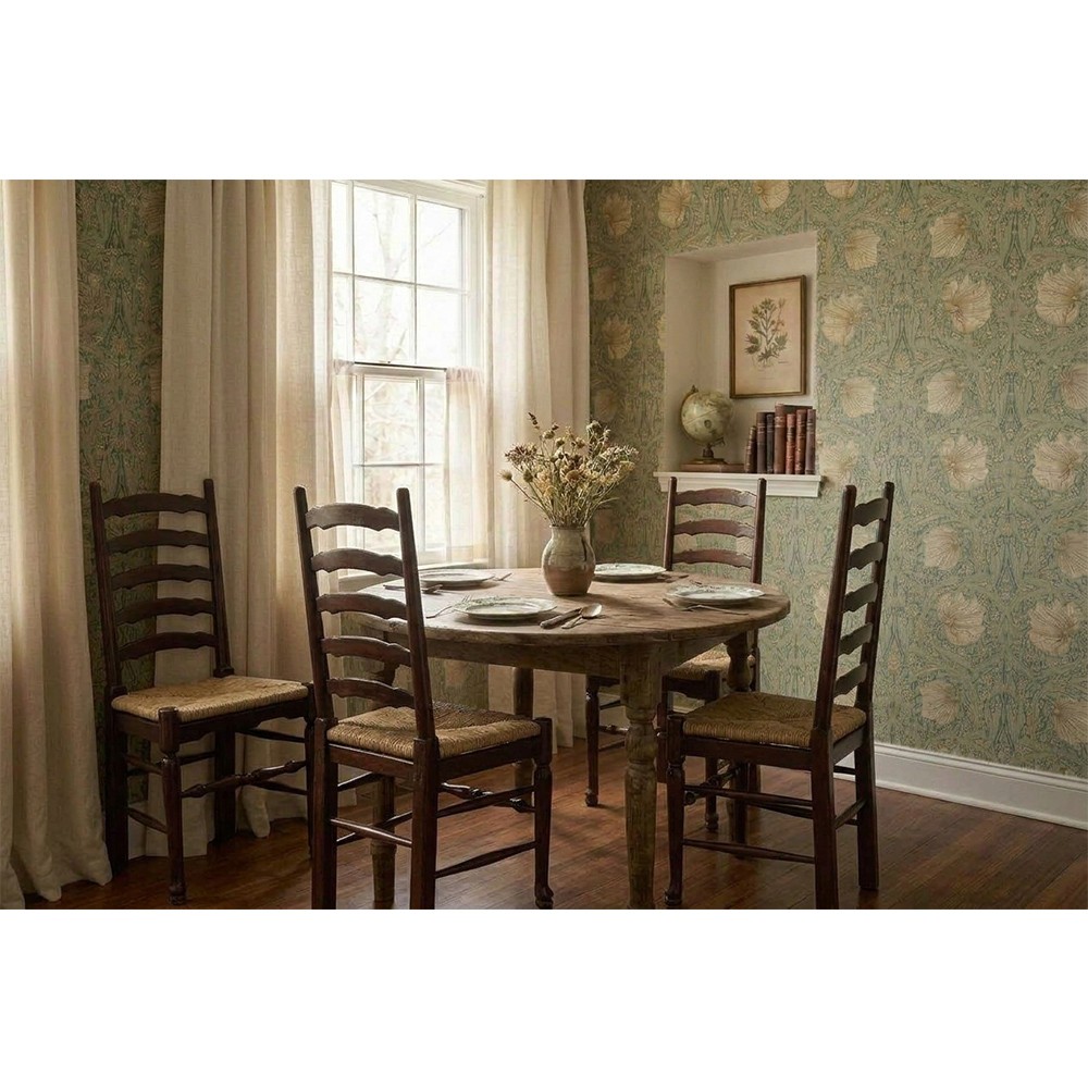 Ezra Updated Traditional Brown Wood Woven Dining Side Chair
