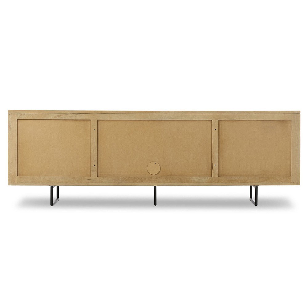 Emilie Coastal Beach Natural Cane Mango Wood Sideboard|