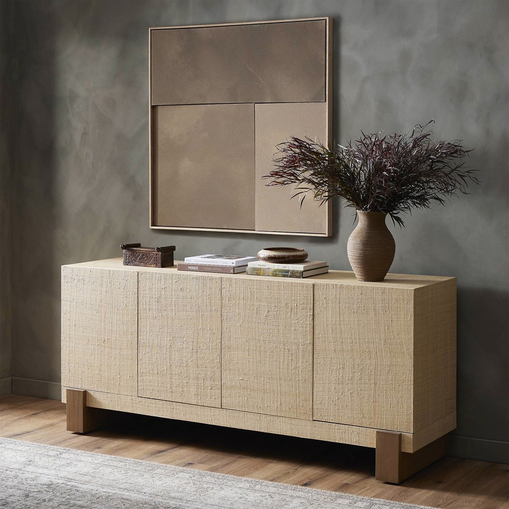 Sienna Modern Classic Beige Raffia Sideboard|