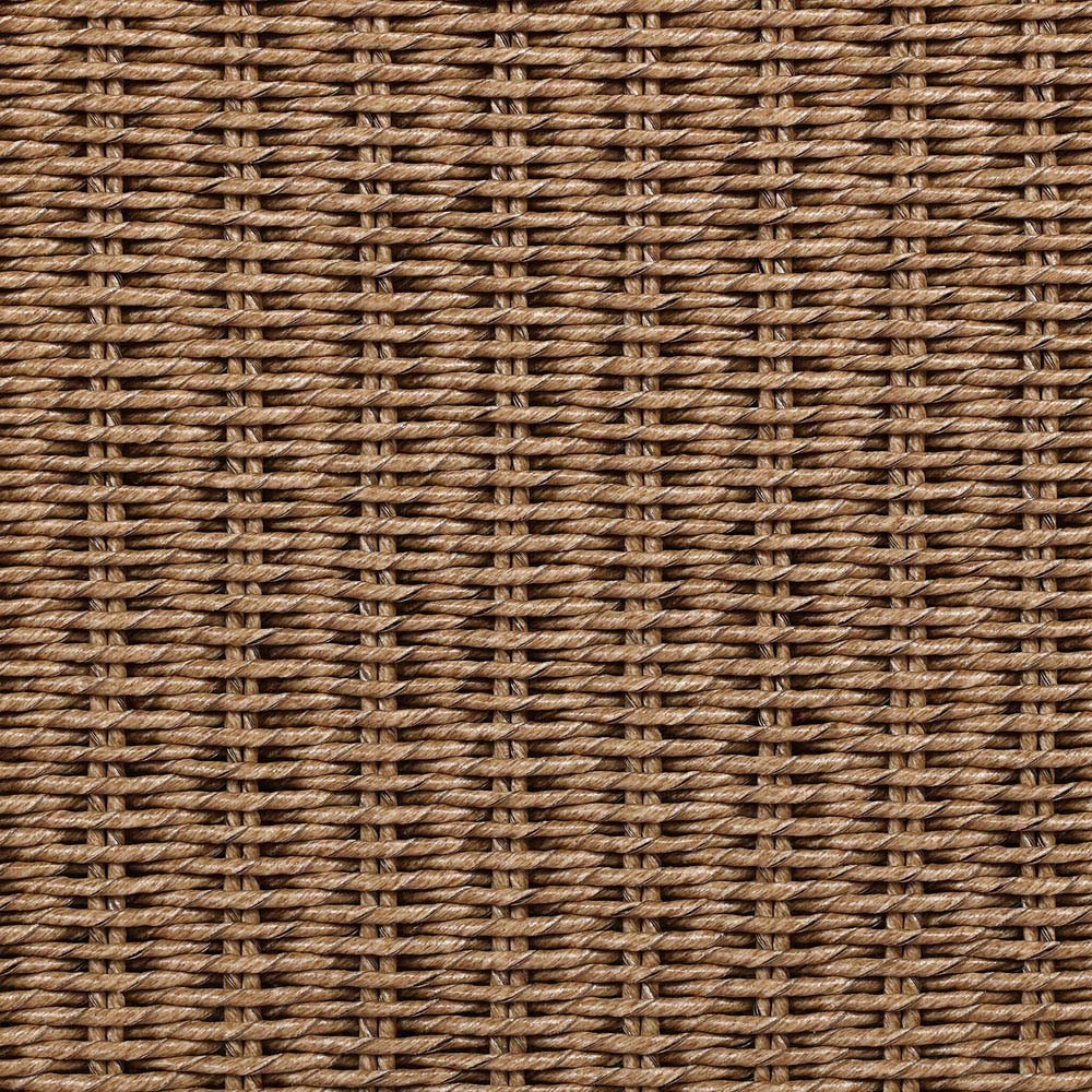 Marciana Coastal Beach Beige Upholstered Brown Woven Wicker Outdoor Swivel Chair|