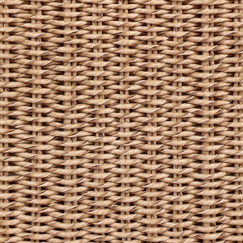 Sophie Coastal Beach White Upholstered Brown Teak Woven Outdoor Sofa - 76"|