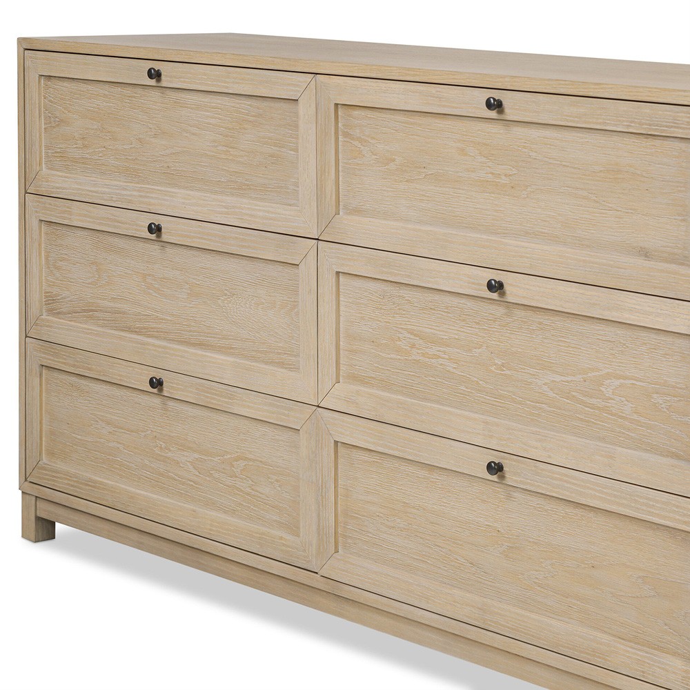 Clarence Modern Classic Light Brown Oak Dresser|