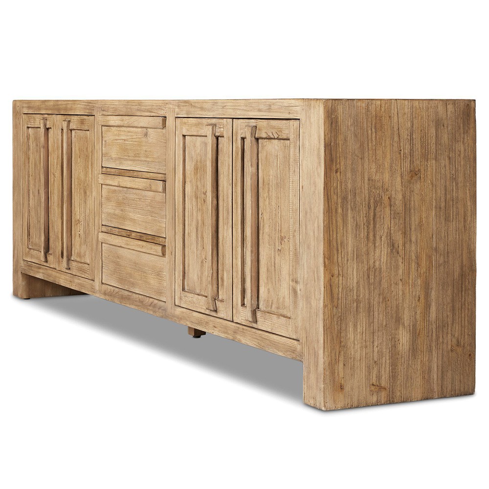 Nerin Coastal Beach Distressed Brown Wood Sideboard|