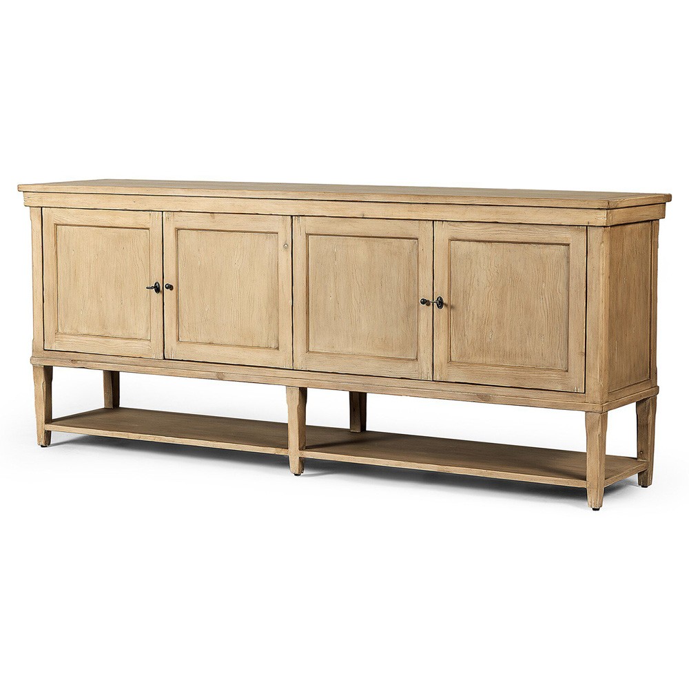 Miles Updated Traditional Aged Brown Wood Sideboard|