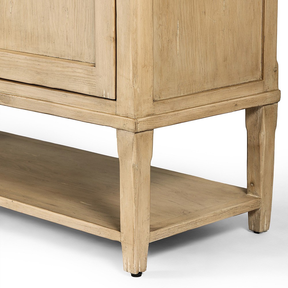 Miles Updated Traditional Aged Brown Wood Sideboard|