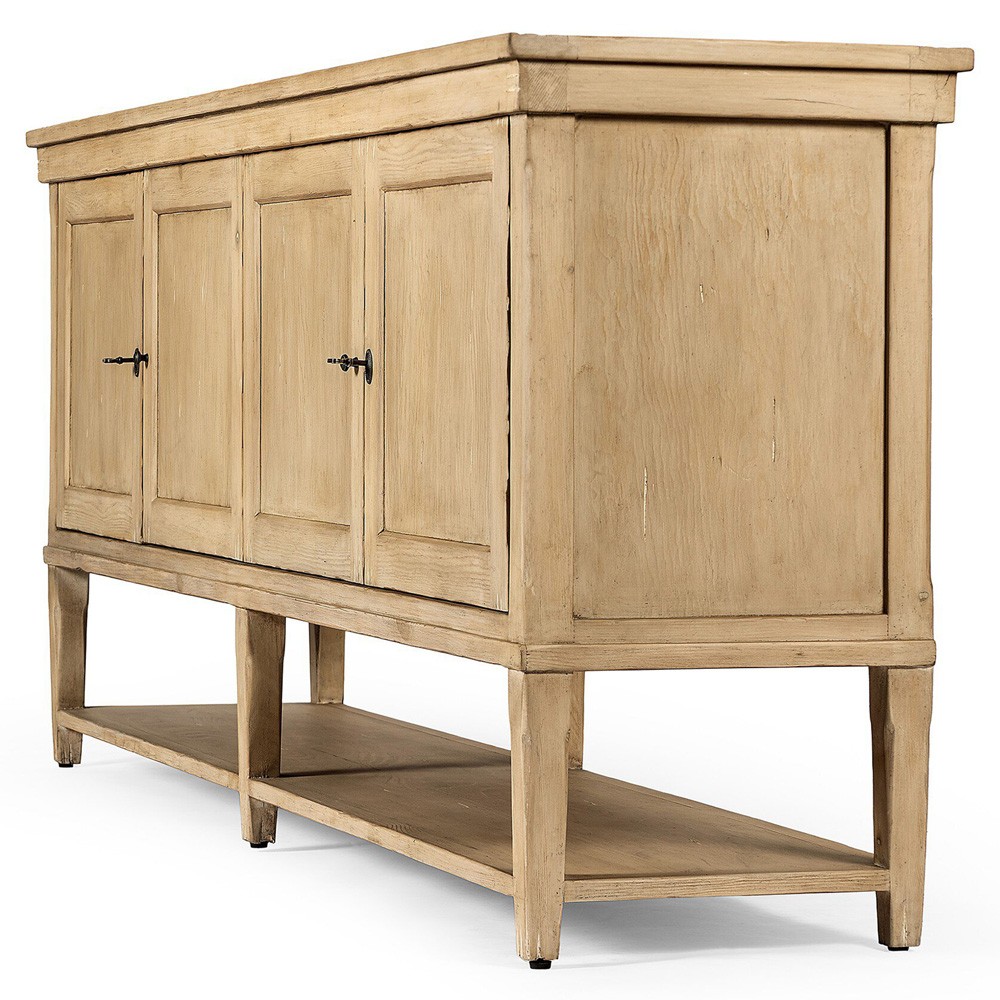 Miles Updated Traditional Aged Brown Wood Sideboard|