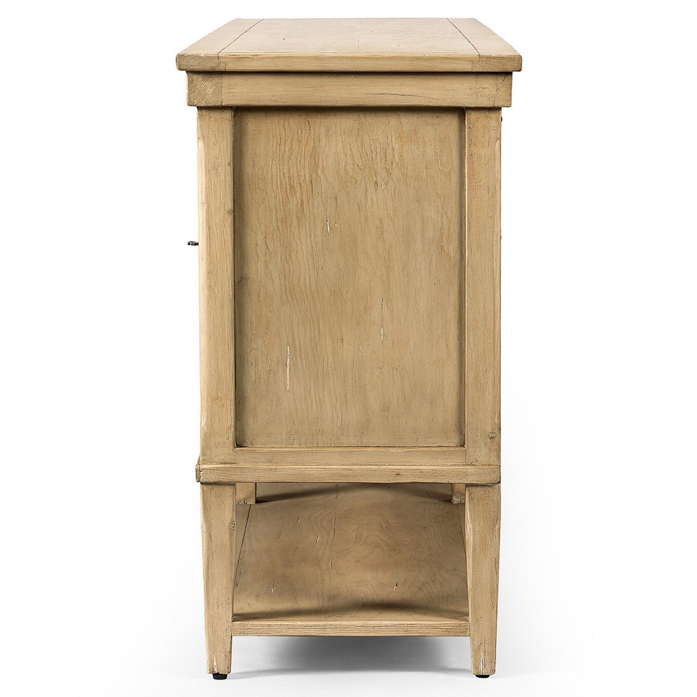 Miles Updated Traditional Aged Brown Wood Sideboard|