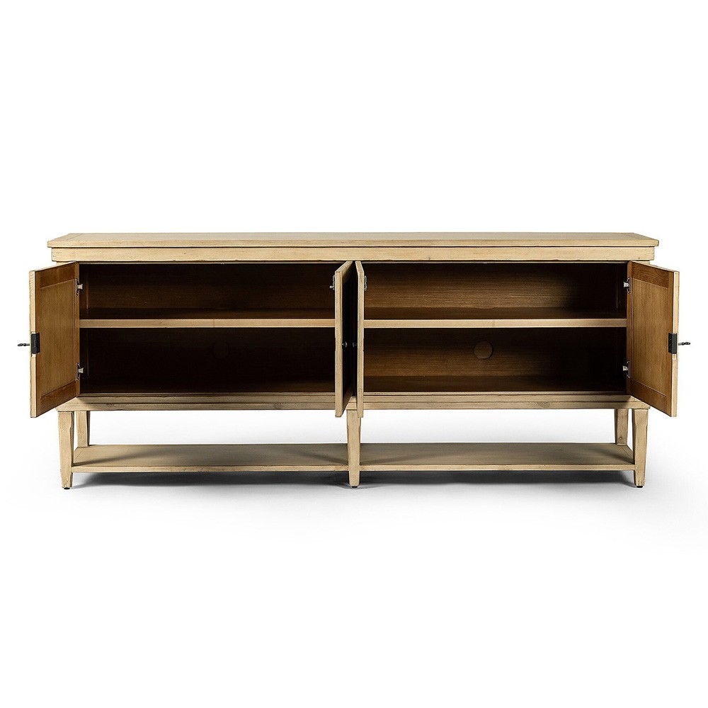 Miles Updated Traditional Aged Brown Wood Sideboard|