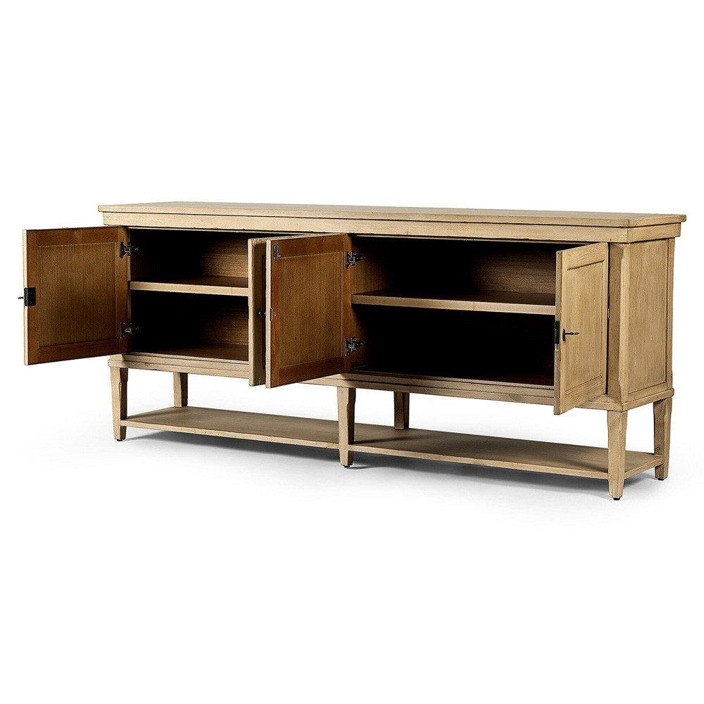 Miles Updated Traditional Aged Brown Wood Sideboard|